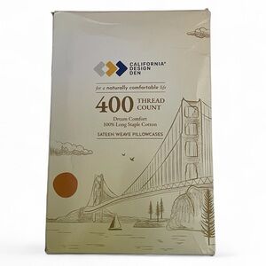 California Design Den Sateen 400TC Queen Pillowcase Pair in Bright White # 2